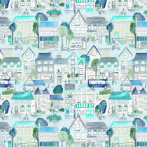 Village Streets Sky Fabric by the Metre